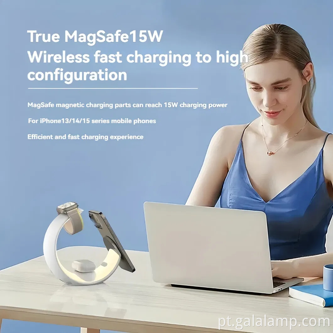 Pequena Luz da Luz Novo carregador sem fio de quatro e um sem fio Magnético Small Night Light 15W Carregamento sem fio Atmosfera Light Wake Up Light